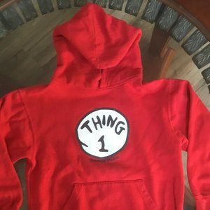 UNIVERSAL STUDIOS  Kids Hoodie Pullover THING 1 Fleece Inside Long Sleeve Red M